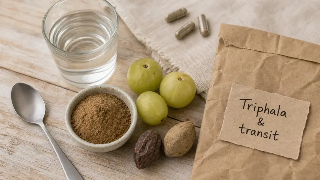 Triphala bienfaits : poudre, amalaki, haritaki et transit digestif