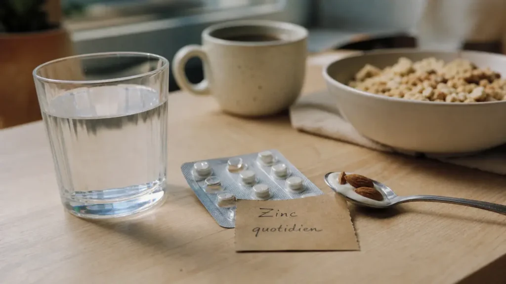 Zinc à jeun, 10 mg par jour : le bon timing pour bien l’absorber