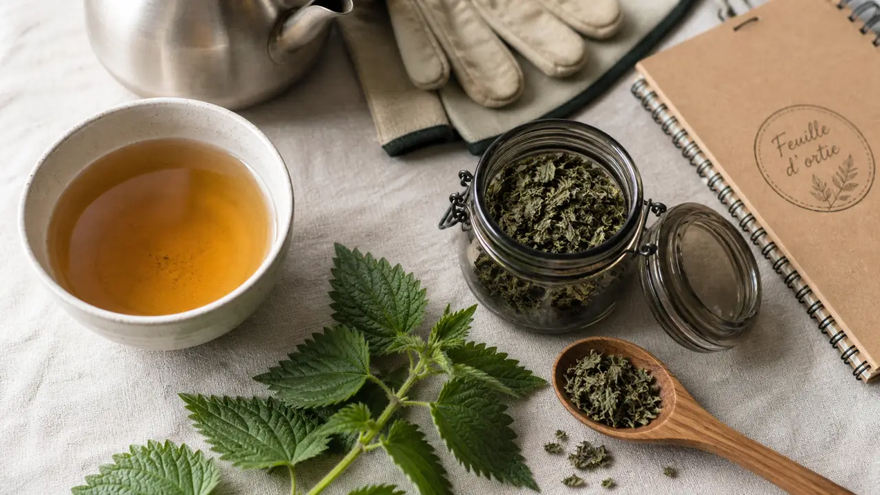 Tisane de feuille ortie, infusion 10 à 15 minutes