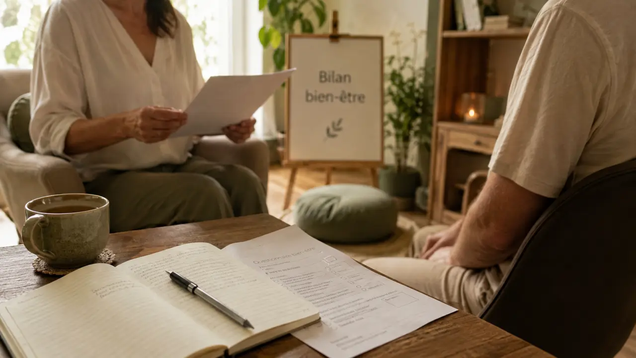 Coach bien-être en cabinet, questionnaire et bilan bien-être