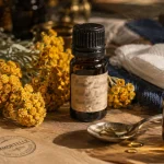 Huile immortelle pour bleus et cicatrices, compresse et fleurs d’immortelle