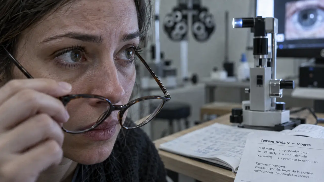 Stress et tension oculaire : gros plan tonomètre en cabinet ophtalmologique