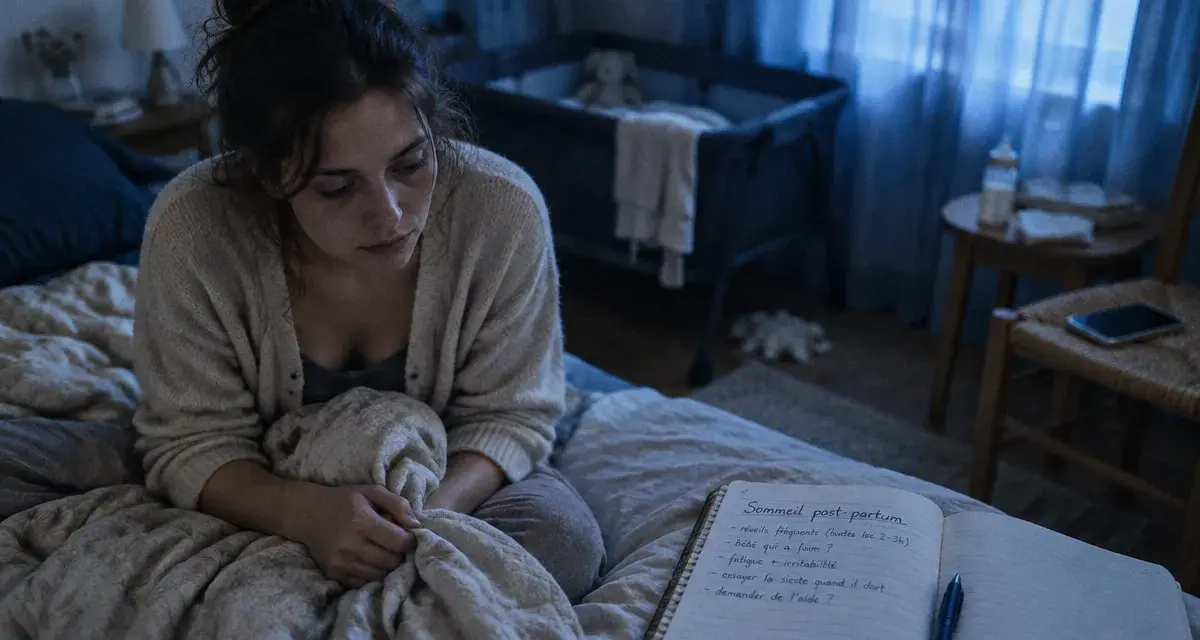Insomnie post partum : jeune mère fatiguée le matin