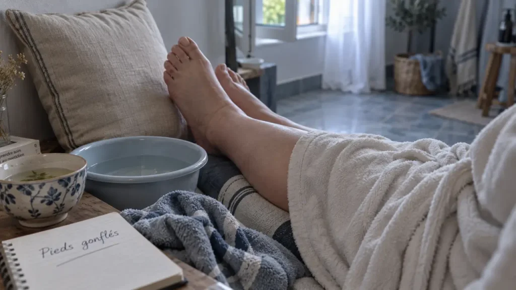 Pieds gonflés : 4 gestes doux, leurs limites et les signes d’alerte